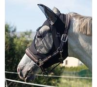 Harrison Howard Super Comfort Stretchy Fly Mask Large Eye Space with UV Protection Soft on Skin with Breathability-Piano Black