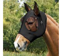 Harrison Howard Super Comfort Stretchy Fly Mask Large Eye Space with UV Protection Soft on Skin with Breathability-Piano Black