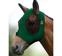 Harrison Howard Super Comfort Stretchy Fly Mask Large Eye Space with UV Protection Soft on Skin with Breathability Deep Green