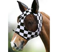 Harrison Howard Super Comfort Stretchy Fly Mask Large Eye Space with UV Protection Soft on Skin with Breathability Checker Board