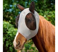 Harrison Howard Super Comfort Stretchy Fly Mask Large Eye Space with UV Protection Soft on Skin with Breathability-Silver Grey