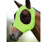 Harrison Howard Super Comfort Stretchy Fly Mask Large Eye Space with UV Protection Soft on Skin with Breathability Fluro-Lime