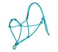 Harrison Howard Super Sturdy Horse Rope Training Halter with 4 Knot 1/4" Stiff Halter Cord -Turquoise