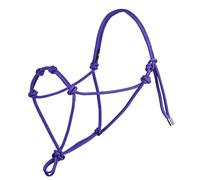 Harrison Howard Super Sturdy Horse Rope Training Halter with 4 Knot 1/5" Stiff Halter Cord -Purple