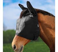 Harrison Howard UV-proof Multi-Function Fabrics Thick Fleece Padding Horse Fly Mask Half Face with Ears Black Arabian Medium