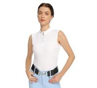 Harrison Howard Women’s Equestrian Riding Shirt, UPF 50+ Sleeveless Quarter Zip Quick Dry Breathable Top for Horse Riding, White, S