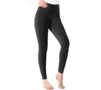 Harrison Howard Women's Full Seat Riding Tights Silicon Grip Horse Riding Tights Active Riding Equestrian Breeches, Classic Black, S