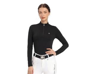 Harrison Howard Women's Ice Feel Quick Dry Performance Rider Longsleeve Shirt, Black, Small
