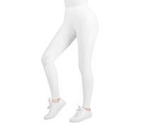 Harrison Howard Women's Riding Pants Knee-Patch Schooling Tights Horseback Riding Pants Equestrian Breeches, Oval White, S