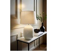 ValueLights | Harrison Tapered Lamp Shade White Geometric Ribbed Pattern Gloss Large Table Lamp | Table Lamps, Home Décor & Improvement Essential