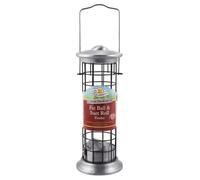Walter Harrison's Steel Plated Die Cast Wild Bird Suet Roll and Fat Ball Hard-Wearing Hanging Feeder - 20 cm