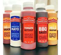 Harrisons Tomato Ketchup, BBQ Sauce, Mild Mustard Sauce, Chili Sauce & Smooth Mayonnaise Sauce Bottles - Pack of 5 Sauces Bottle 1L Each - Made in UK