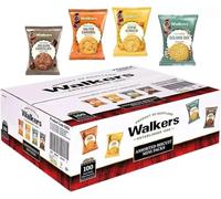 Harrissen Select Assorted Shortbread Mini Packs Biscuits Variety Box - Stem Ginger, Salted Caramel, Golden Oat & Belgian Chocolate - Individually Wrapped Snack Cookies - 100 x 25g Bulk Pack