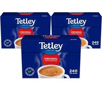 Harrissen Select Tetley Tea Bags 3 x 240 Pack (720 Tea Bags) - Original British Black Tea - Smooth & Refreshing Everyday Brew - Bulk Family Pack