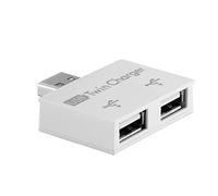 Harrista USB 2.0 Male to Twin Charger Dual 2 Port USB Splitter Hub Adapter Converter Phone Tablet Computer Peripherals - White