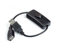 Harrista USB Inline On Off Power Switch Cable USB A Male Female Extension Lead LED Fan - Black