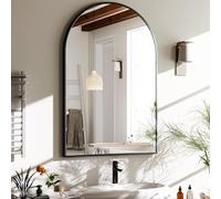 HARRITPURE 20"x30" Arched Bathroom Mirror - Wall Mounted Mirror - Black Arch Mirror - Aluminum Alloy Frame Bathroom Mirror Living Room, Bedroom, Bathroom and Entryway
