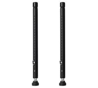 Harrms 2pcs Sliding Door Security Bar, Adjustable Window Locks 45-128cm, Patio Door Stopper with Rubber Tips, Anti-Burglar Reinforcement Lock for Home and Apartment, Black