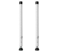 Harrms 2pcs Sliding Door Security Bar, Adjustable Window Locks 45-128cm, Patio Door Stopper with Rubber Tips, Anti-Burglar Reinforcement Lock for Home and Apartment, White