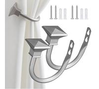 Harrms Curtain Holdbacks 2pcs, Black Curtain Hold Back hooks, Curtain Tie Backs Metal for Curtains, Decorative Curtain Accessories for Bedroom