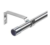 Harrms Curtain Poles for Eyelet Curtains, 16mm Voile Curtain Pole Silver 76-158cm, Window Curtain Rod Metal Extendable Stainless Steel with Adjustable Brackets for Bedroom, Living Room