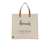 Harrods Embroidered Jute Shopper Bag
