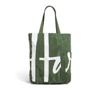 Harrods Foldable Shopper Bag, Dark Green with White Logo, Compact 14.5 x 14.5 x 1.5cm