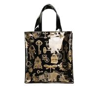 Harrods London Black and Gold Curiousities Clocks Vintage Small Tote Bag Shopping Bag Rare Special Edition Eco-friendly Souvenir Gift Bag Small Handbag Shopping Shoulder Bag & Sought After