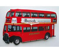 Harrods London Bus Clock - LS15: 16cm x 28cm, Red, Wooden, Wall Mount, Quartz, Analogue, Battery Powered