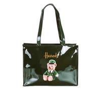 Harrods London Green Cap Bear Vintage Large Tote Bag Shopping Bag Rare Special Edition Eco-friendly Souvenir Gift Bag Large Handbag Shopping Shoulder Bag & Sought After