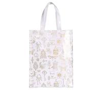 Harrods London White and Gold Clocks and Curiousites Vintage Medium Tote Bag Shopping Bag Rare Special Edition Eco-friendly Souvenir Gift Bag Handbag Shopping Shoulder Bag & Sought After