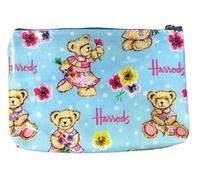 Harrods Pink Teddy Bear with Flowers Purse Cosmetic Bag Toiletry Bag Storage Bag Very Scarce Special Edition Eco-Friendly Souvenir Bank Card Holder Waterproof Coin Purse
