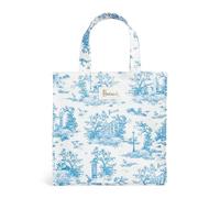 HARRODS Small Toile Shopper Bag Colour: BLUE Recycled Cotton Size: H25.5cm x W25.5cm x D11.5cm, Blue, 25.5cm x 25.5cm x 11.5cm