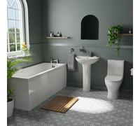 Harrogate Basin and 1700mm Straight Single Ended Bathroom Suite | White | 550mm