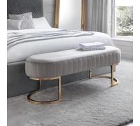 Harrogate Grey Curved Upholstered Bench