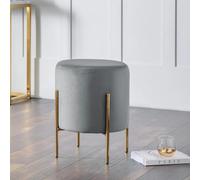Harrogate Grey Round Upholstered Stool