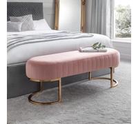 Harrogate Pink Curved Upholstered Bench