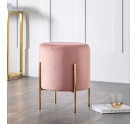 Harrogate Pink Round Upholstered Stool