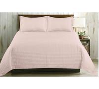 Harrogate Silky Quilted Bedspread Rapport Home Baby Pink Double
