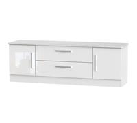 Harrow 2 Door 2 Drawer Superwide TV Unit (Ready Assembled) Ready Assembled 2 U White One Size