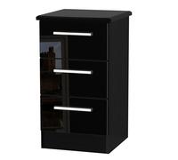 Harrow 3 Drawer Bedside Cabinet (Ready Assembled) Ready Assembled 2 U Black Small