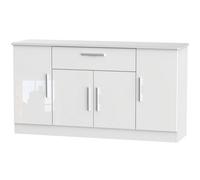 Ready Assembled 2 U Harrow 4 Door 1 Drawer Wide Unit (Ready Assembled) in White Ready Assembled 2 U White