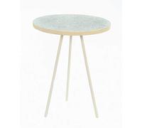 Harrow Decor Mosaic Side Table FR 051C, Off White, 16'' Dia