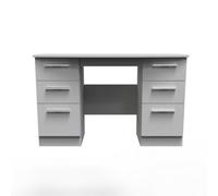 Welcome Furniture Ready Assembled Knightsbridge Double Pedestal Desk - Grey