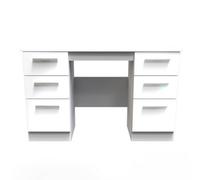 Welcome Furniture Ready Assembled Knightsbridge Double Pedestal Desk - White, White