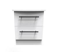 Harrow Ready Assembled 2 Drawer Bedside Cabinet in White Ash - Welcome Furniture | TJ Hughes