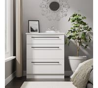 Harrow Ready Assembled 3 Drawer Deep Chest in White Ash - Welcome Furniture | TJ Hughes