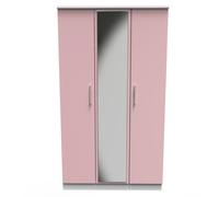 Harrow Triple Mirror Wardrobe (Ready Assembled) Ready Assembled 2 U Dusty Pink One Size