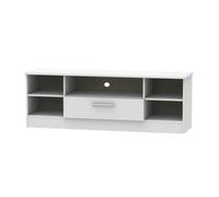 Ready Assembled 2 U Harrow Wide 1 Drawer TV & Media Unit (Ready Assembled) in Mid Grey Ready Assembled 2 U Mid Grey
