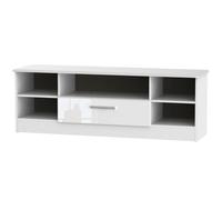 Harrow Wide 1 Drawer TV & Media Unit (Ready Assembled) Ready Assembled 2 U White One Size